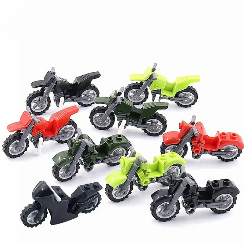 

Military Weapon Motorcycle Many Colors Toys For Children Accessories War II Transportation Facility Militaries Compatible Blocks