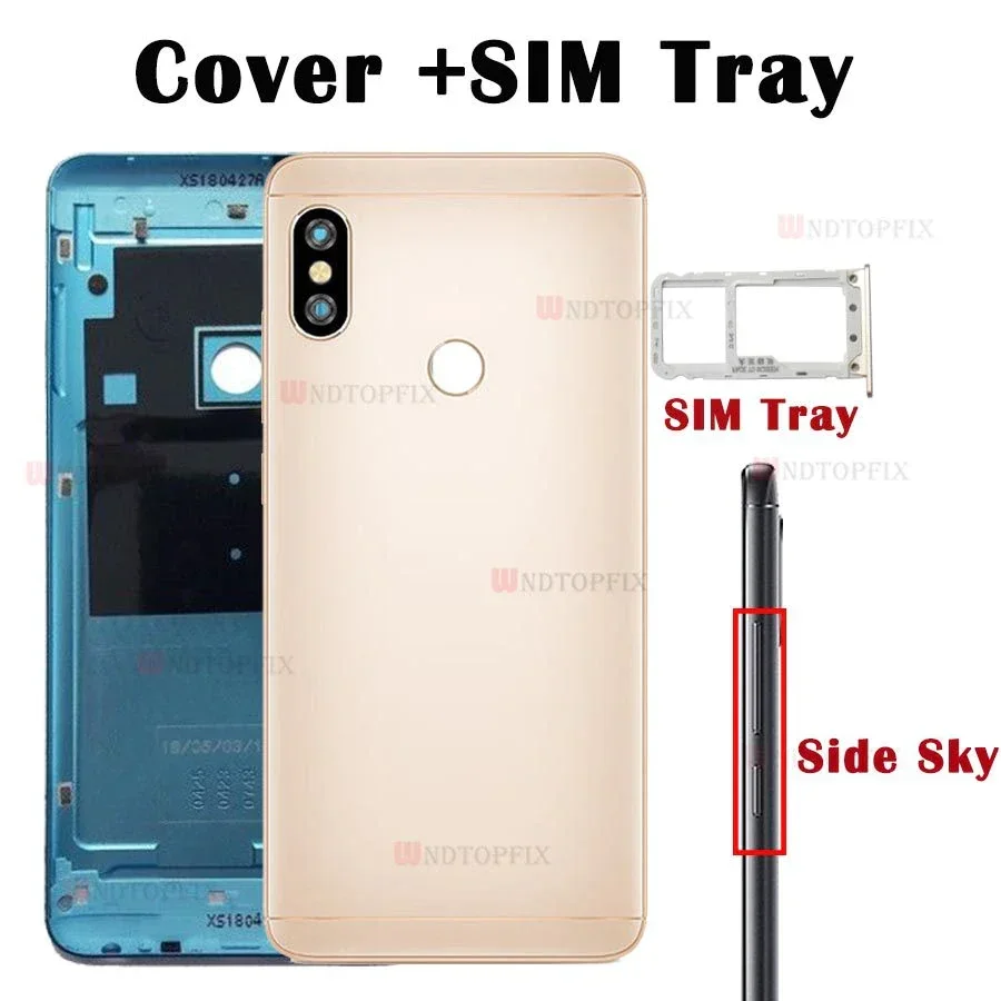 New Housing For Xiaomi Redmi Note 5 Pro Battery Cover Replacement Parts Case With Lens Buttons Note 5 Back Cover Case image 3