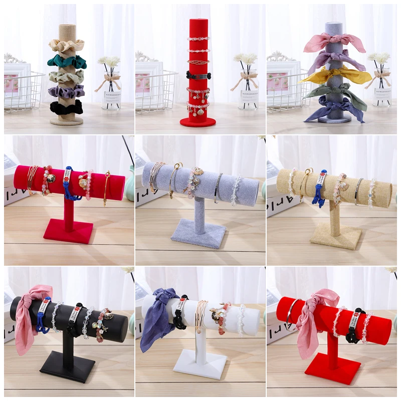

HOT Jewelry Display Bracelets Hand Catenary Organizer Hairband Display 3 Colors Velvet Display Rack Jewellery Stand Holder