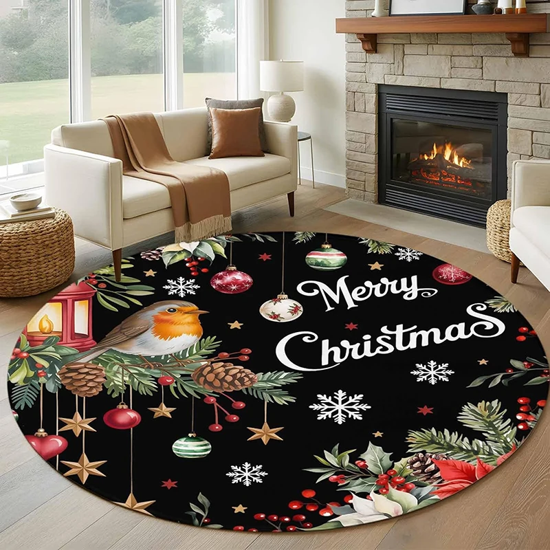 1pc Christmas round carpet: Sa - Home Bathroom Scene recension och pris