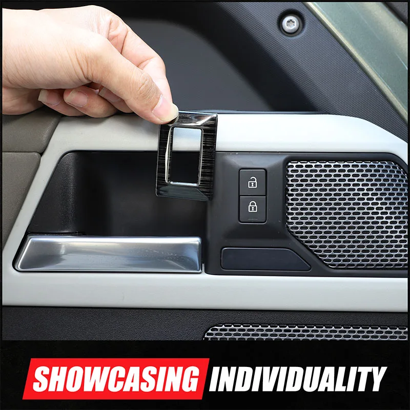 For Land Rover Defender 2020-2024 Aluminum Alloy Car Door Lock Button Anti-accidental Touch Frame Cover Trim Car Accessories