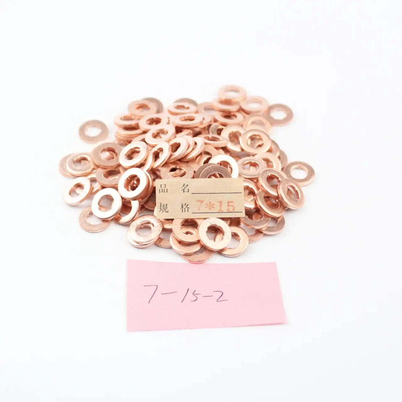 Diesel pump service tool parts 50pcs 7x15mm EURO3 common rail injector nozzle copper gasket for diesel injector seal