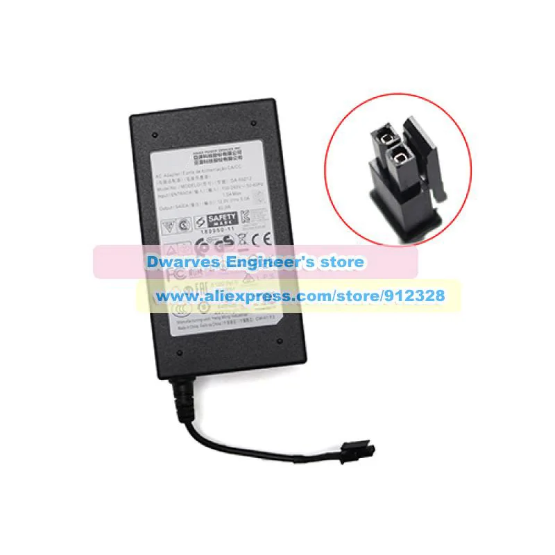 Genuine 12V 5A 60W Switching Power Adapter DA-60Z12 AC Adapter APD Laptop Charger Special 2 Pins Power Supply