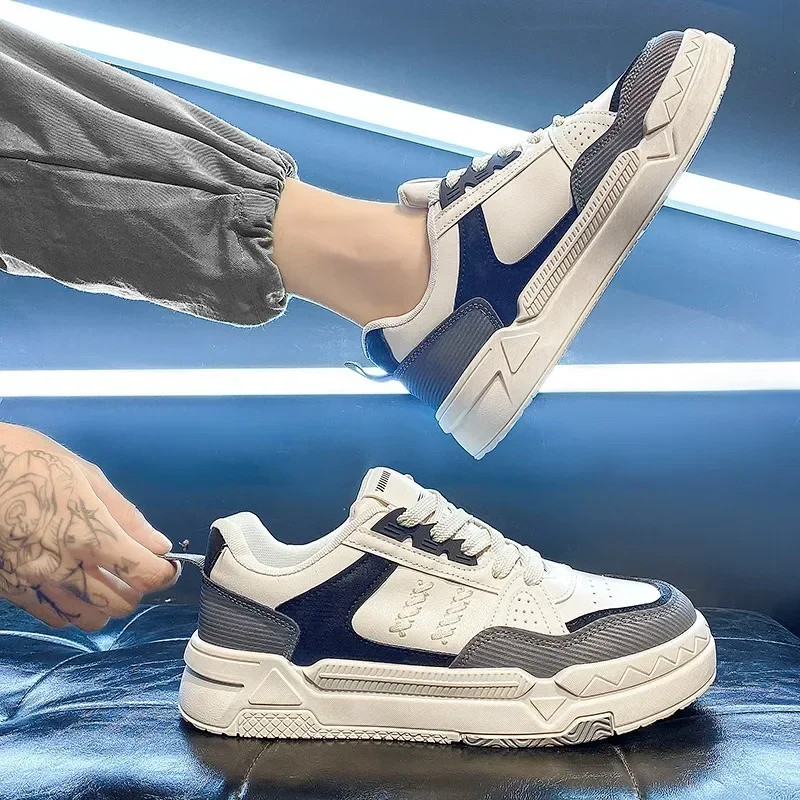 Zapatos de malla con suela gruesa para hombre, zapatillas deportivas transpirables, edición coreana, a la moda, versátiles, para primavera y verano, 2024