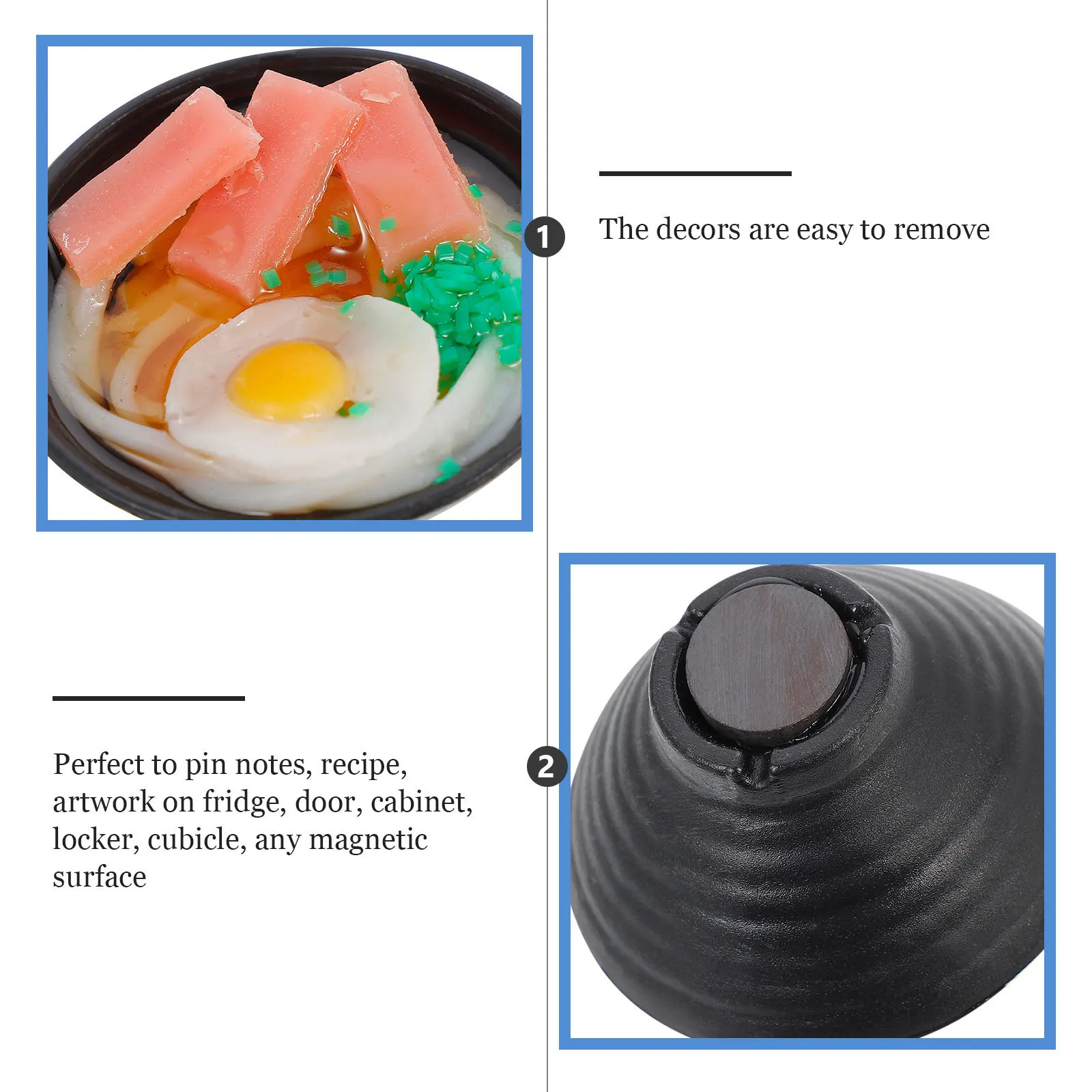 

4 Pcs Ramen Refridgerator Magnets Magnetic Sticker Decorative Three-dimensional Refrigerator Pvc Kitchen