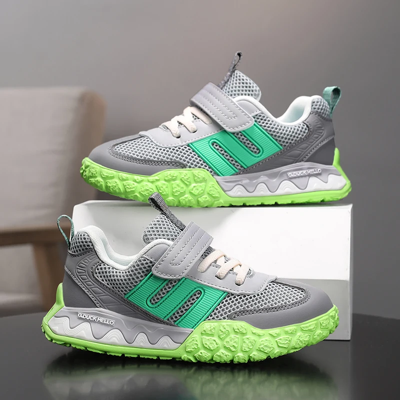 

Пара детских четырехсезонных сетчатых спортивных туфель, дышащая, удобная, мягкая и повседневная обувь, размер 28-37, HML-GD641.