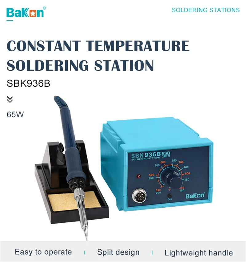 

BAKON SBK936B/SBK936b High-quality Quality Quick Portable High Frequency Mechanic 936 Solder Iron Soldering Station