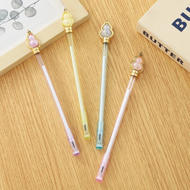 36PCS High-value Crystal Gourd Neutral Pen Cute Student Bead Water Pen Creative Stationery Small Fresh Signature Pen