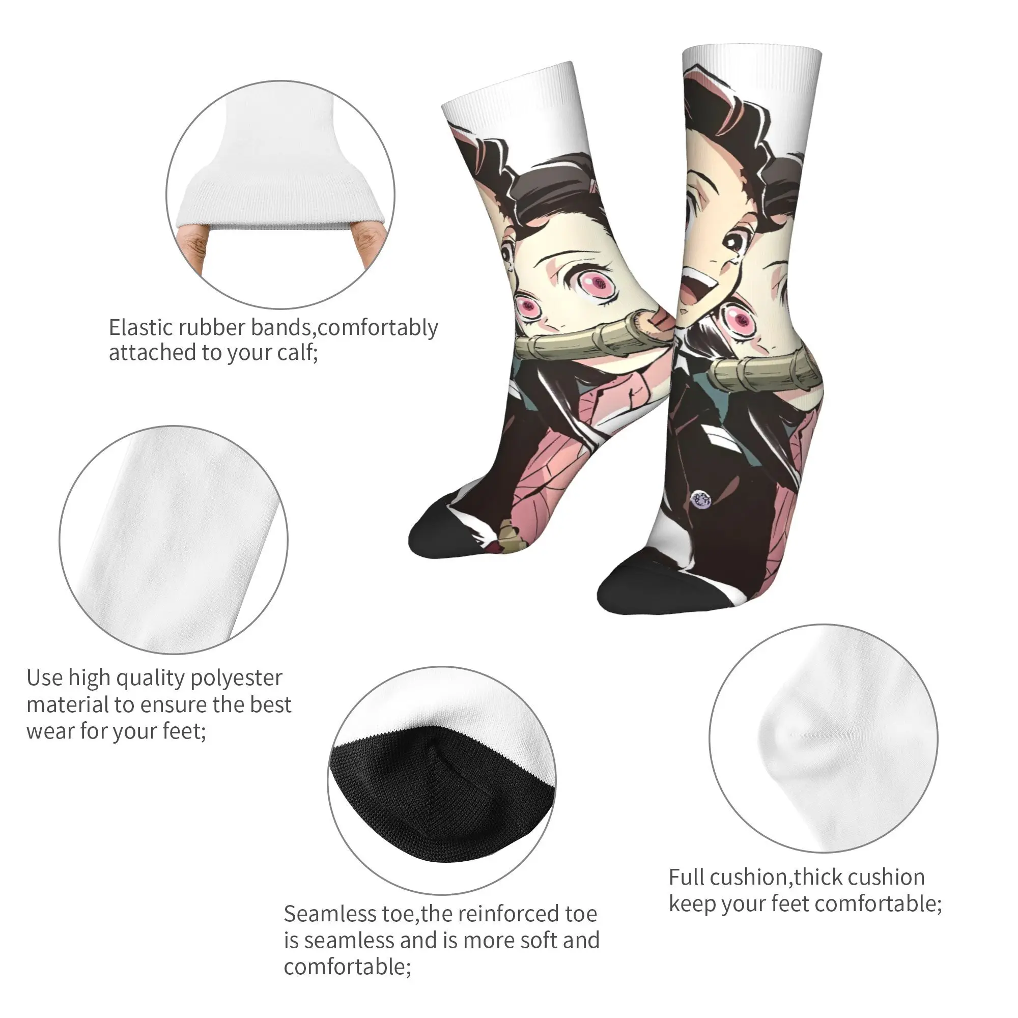 Muichiro Tokito Socks Winter  Stockings Funny Women Men High Quality Socks Pattern Running Sports Non Slip Socks