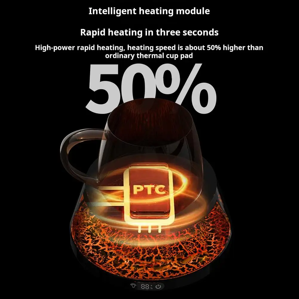 Heating Coaster Coaster Mug Pad Electric Beverage Warmer with 4 Temperature Settings Auto Shut Off Digital Display for Heating