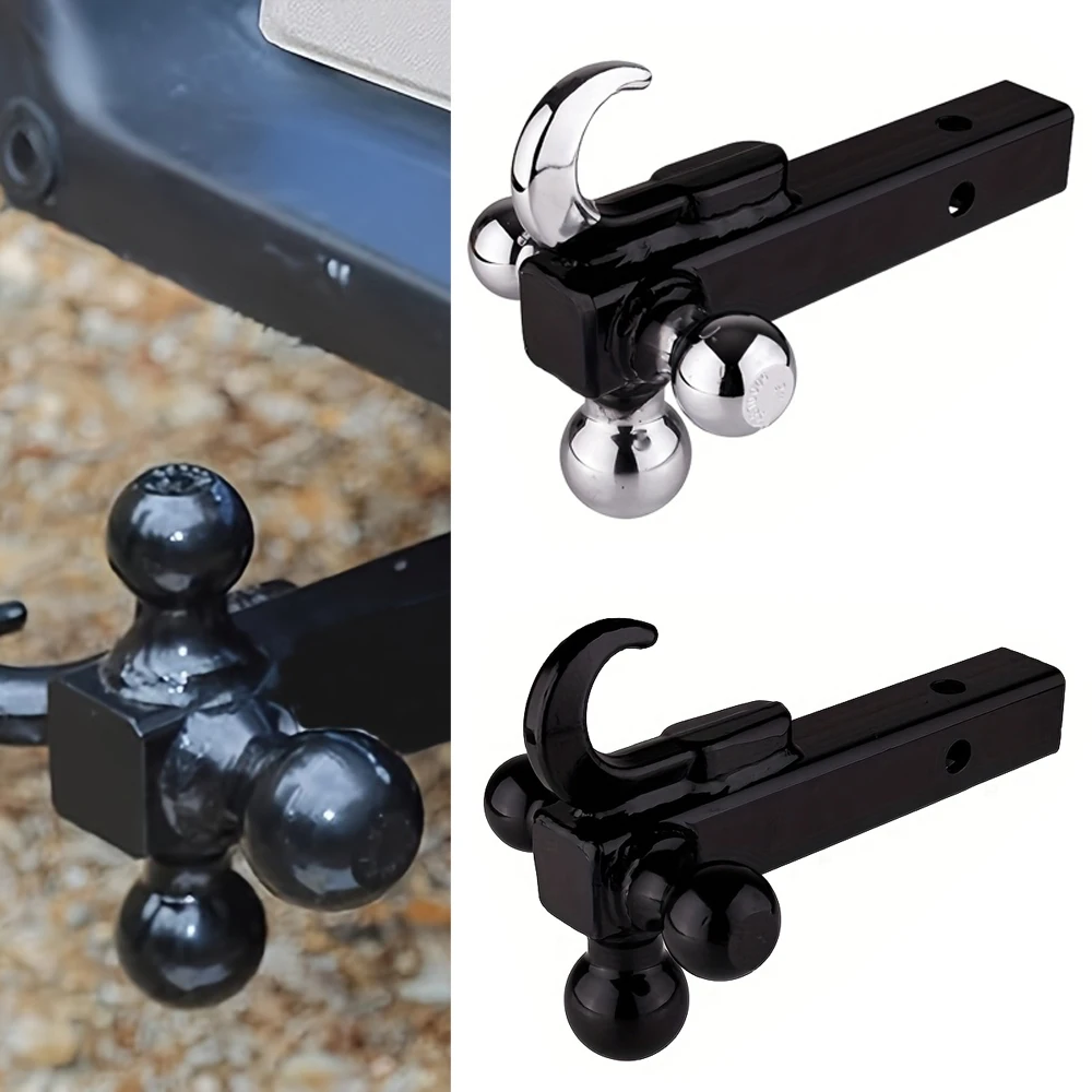

Triple Ball Mount with Hook Trailer arm 1-7/8”2” and 2-5/16” Tri-Ball Hitch Balls Hollow Shank Fits for 2” Receiver 10,000 lbs