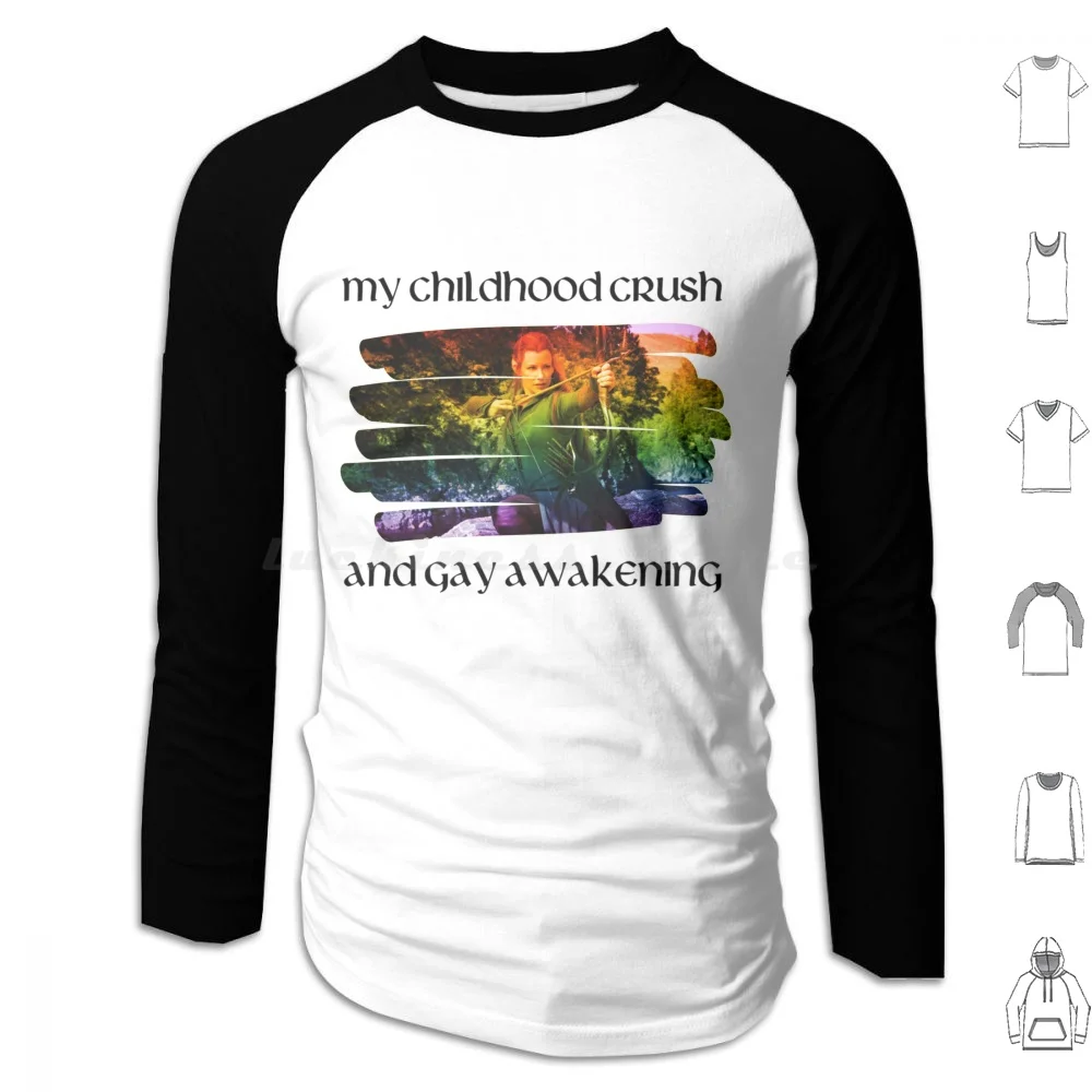 My Childhood Crush And Awakening Hoodies Long Sleeve Tolkien Gandalf Bilbo Frodo Fantasy Legolas Aragorn Smaug The