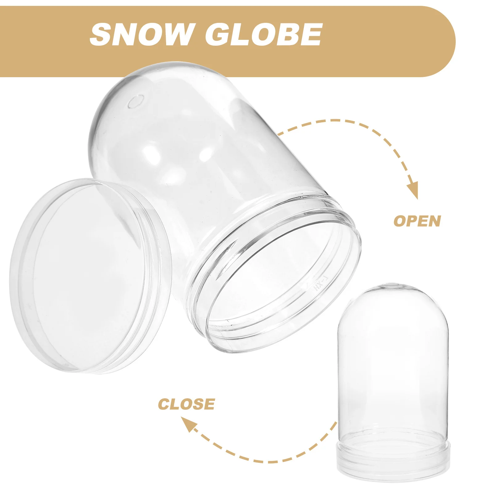 

10Pcs Clear Plastic Water Globe DIY Kit for Crafts Making Snow Globes Empty Globe Accessories High Transparency Supports Glitter
