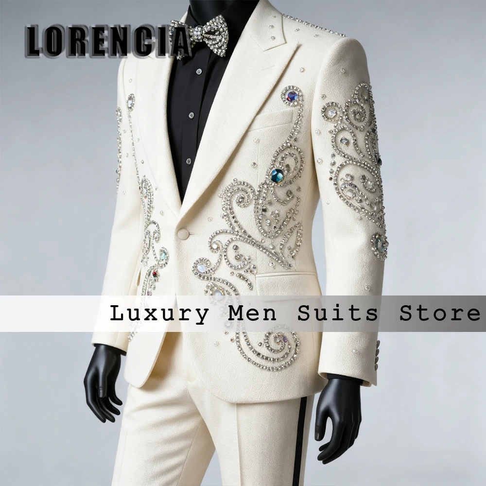 

Роскошные ювелирные изделия, мужские костюмы, комплект из 2-х предметов с бриллиантами, наряды для свадебной вечеринки, пиджак на заказ, брюки jaqueta masculina couro