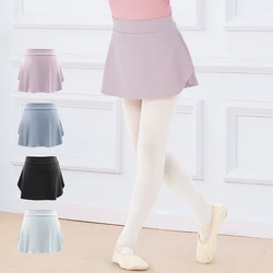 Girls Kids Ballet Skirts Side Split Short Skirts Ballerina Ballet Dance Wear Dress for Girls Nylon Dance Dress