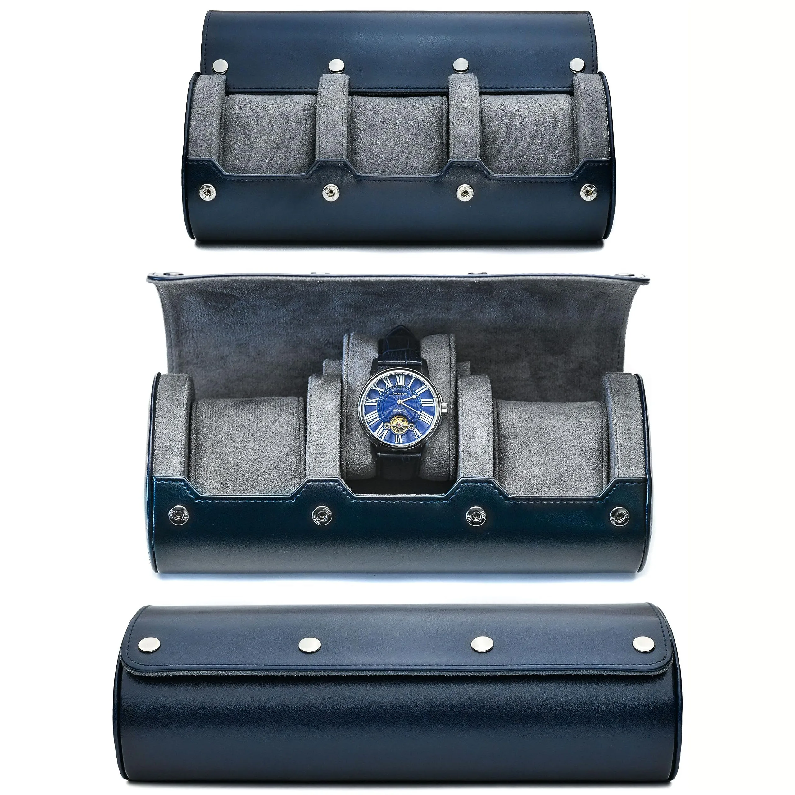 Bekijk reisetui, 6-slot horlogerol reisetui organisator display - PU lederen horlogekast - horloge-organizer voor heren en dames