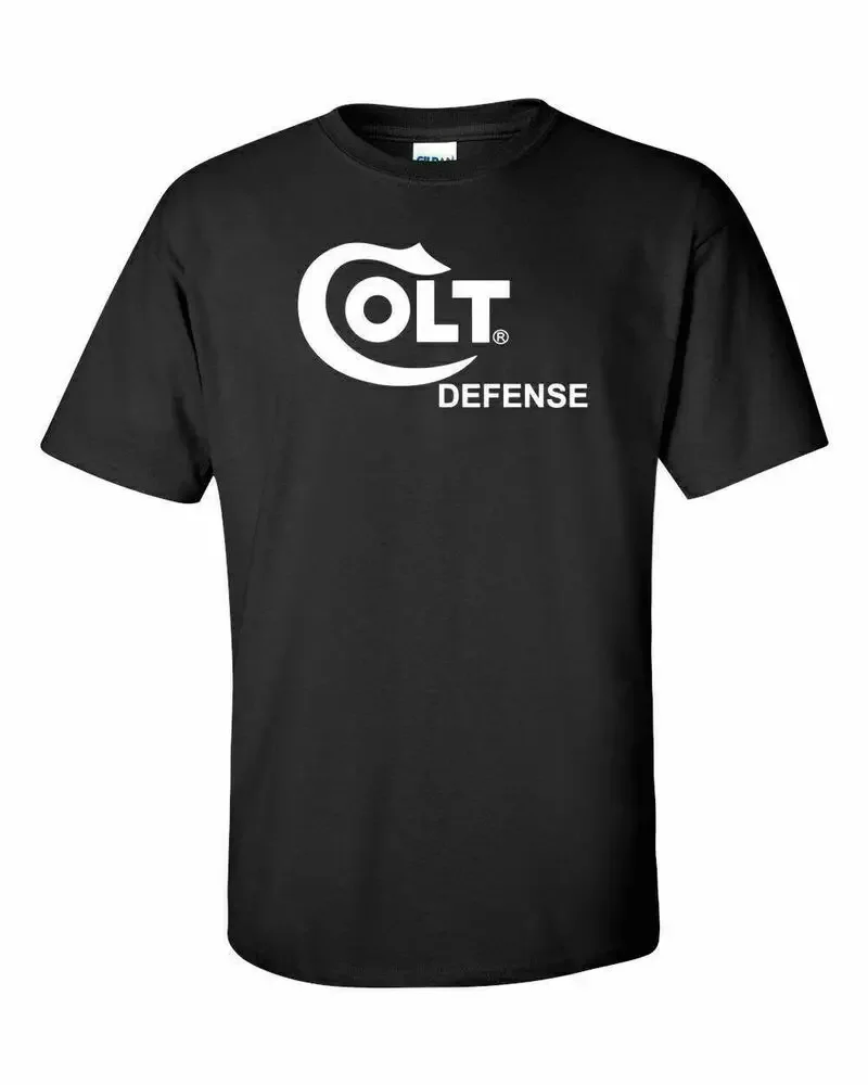 Colt Defense White Logo T-Shirt 2nd Amendment Pro Gun Brand Tee Firearms Rifle