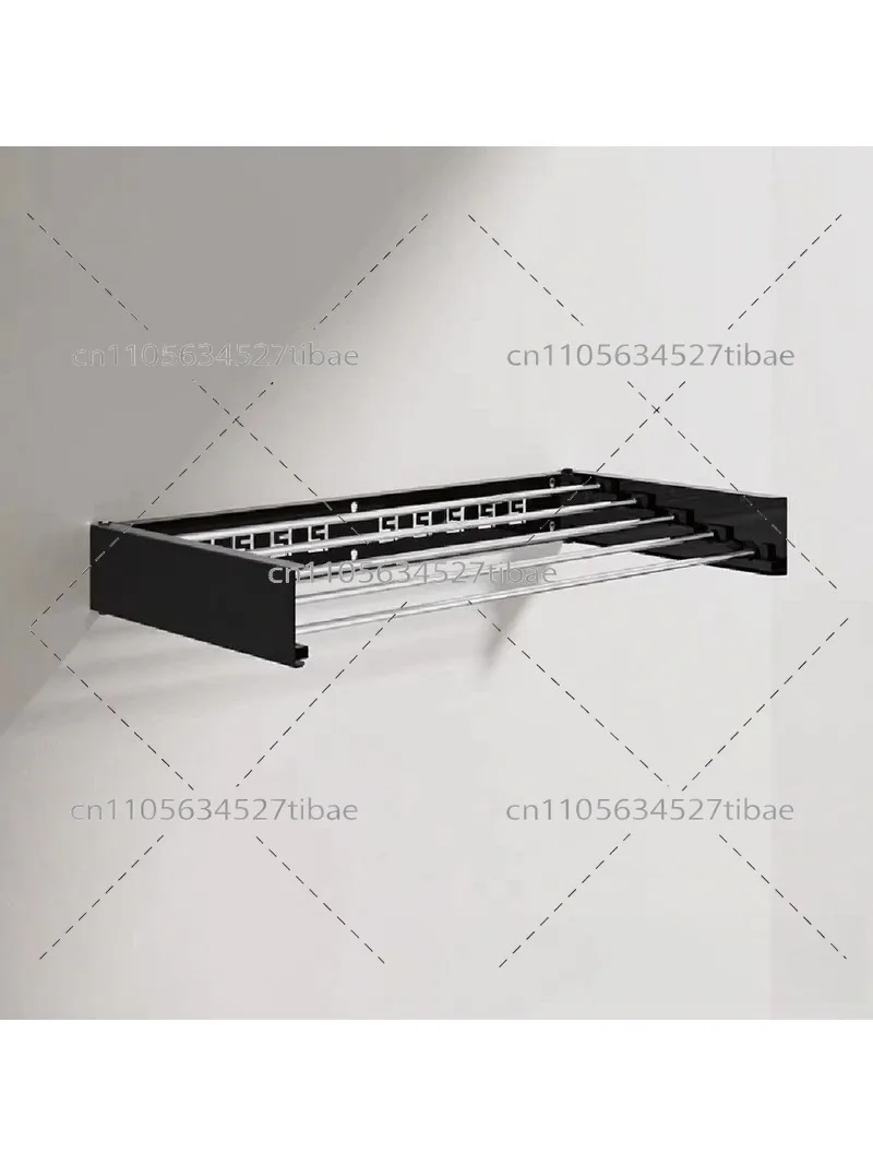 Wall-Mounted Invisible Folding Drying Rack, Indoor Balcony Hanging Clothes Rod, Space-Saving Towel Rack for Laundry