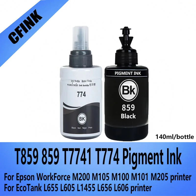 T859 859 T7741 T774 774 حبر الصباغ للطابعة Epson WorkForce M200 M105 M100 M101 M205 EcoTank L655 L605 L1455 L656 L606