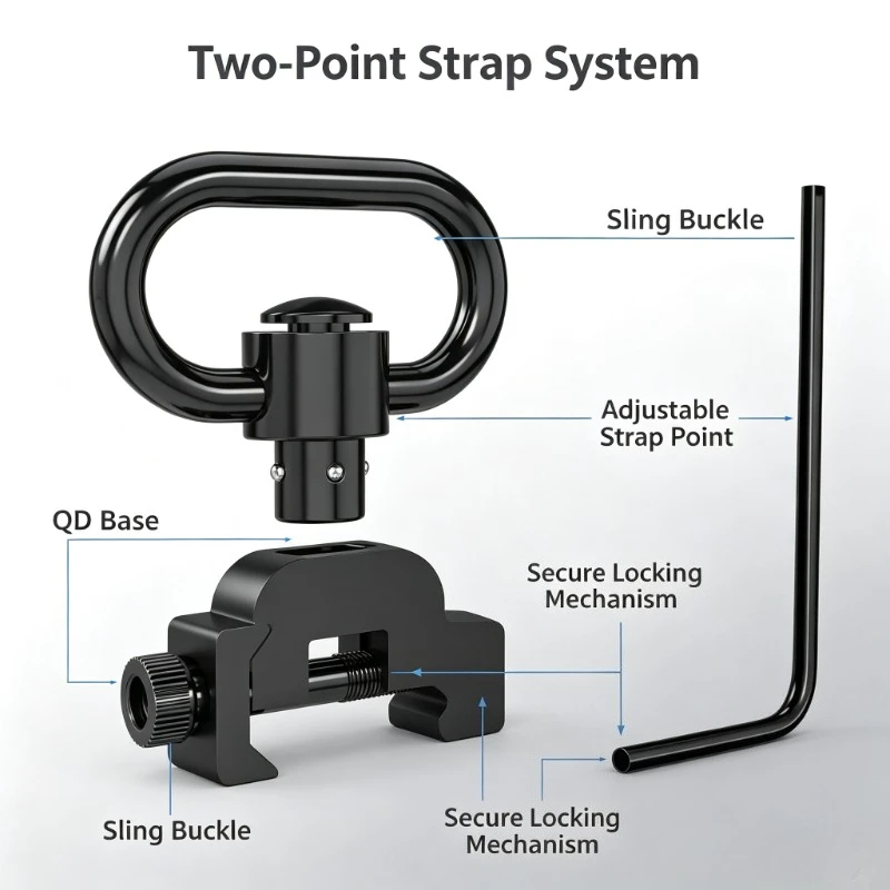 1. Hobby Model Custom Fitting 2Pcs Two‑Point Sling QD Quick Release Buckle Gear