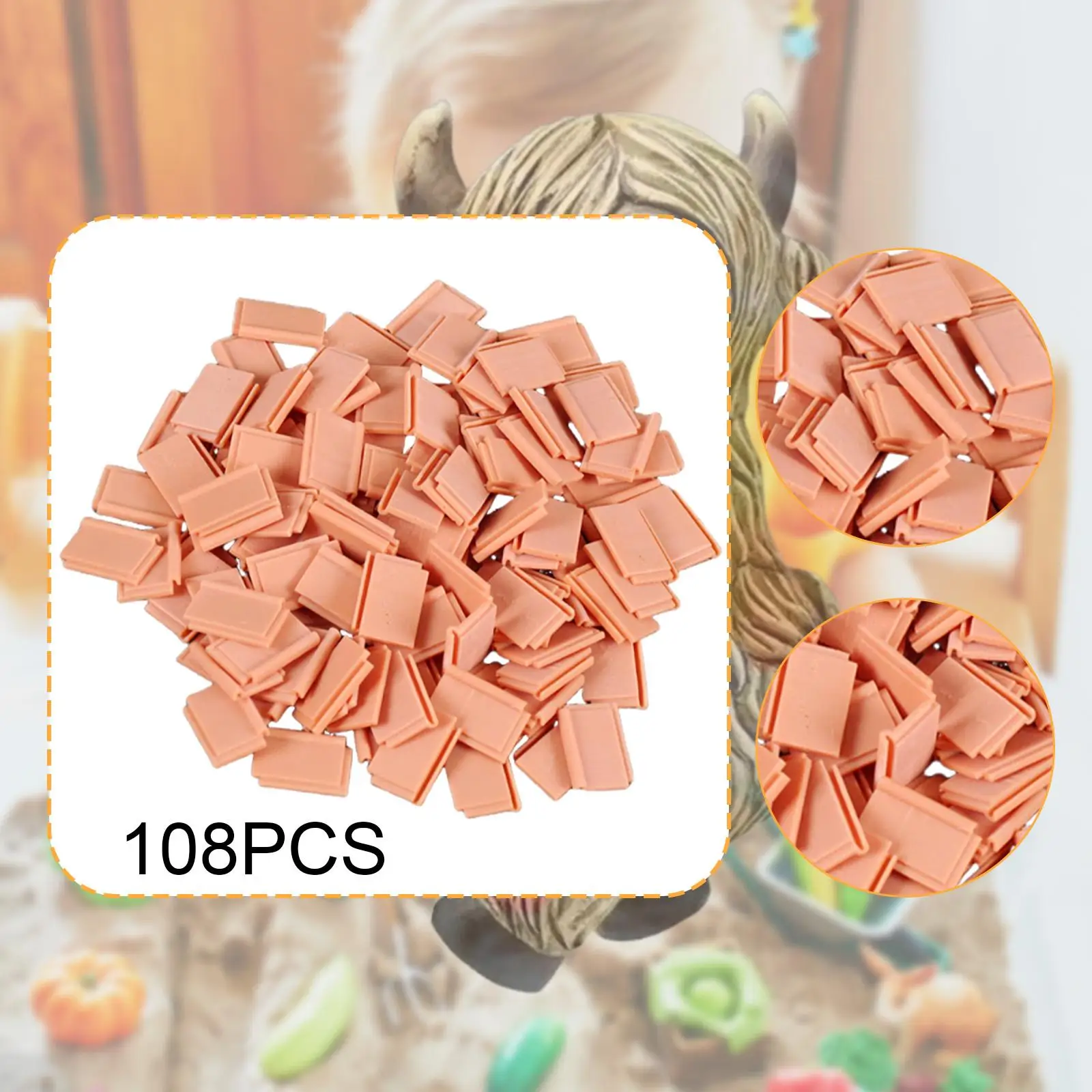 

108Pcs Roof Tiles Model Brick Tiles Decoration DIY Decorative 1/35 Shingles Micro Landscape Decor Building Construction Sets