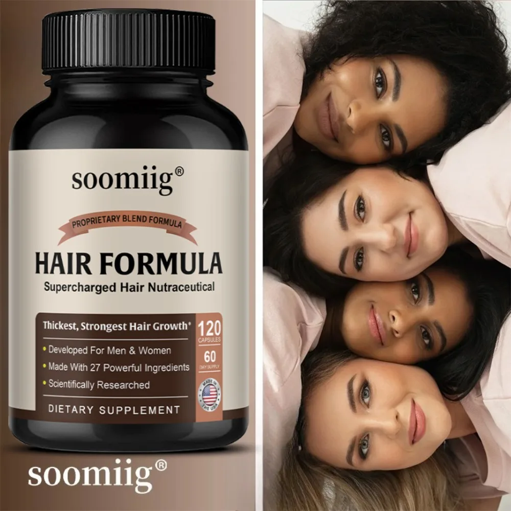 Hair Formula for Aldult with Biotin, Saw Palmetto & Vitamins for Thicker Hair, Healthier Skin & Nails, 120 Capsules