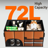 36/72L Auto Organizer Trunk Organizer for Car Collapsible Car Trunk Organizer with Lid Car Waterproof Trunk Storage Organizer fo