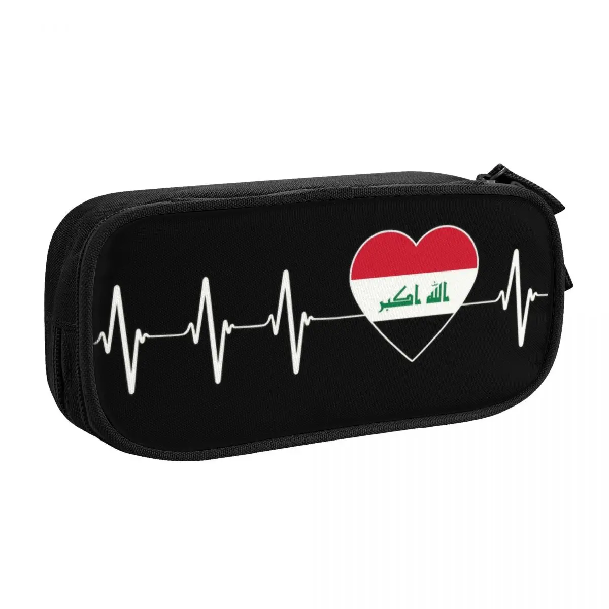 Customized Iraqi Heartbeat I Love Iraq Country Flag Heart Family Kawaii Pencil Boy Pencil Pouch Students Stationery