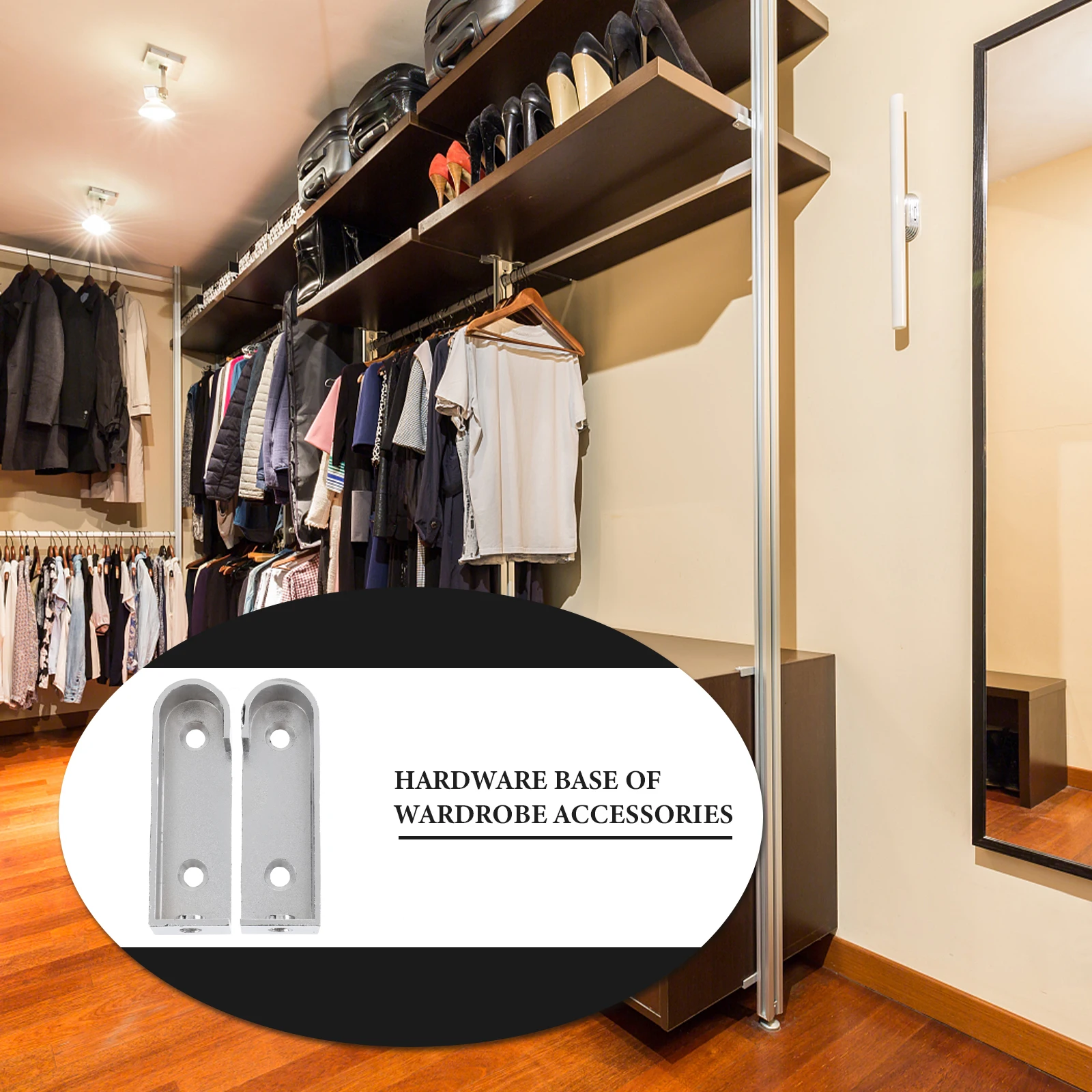

2Pcs Wardrobe Tube Support Brackets Alloy Metal Furniture Hardware Rod Accessories Hanging Clothes Rack Supports Closet