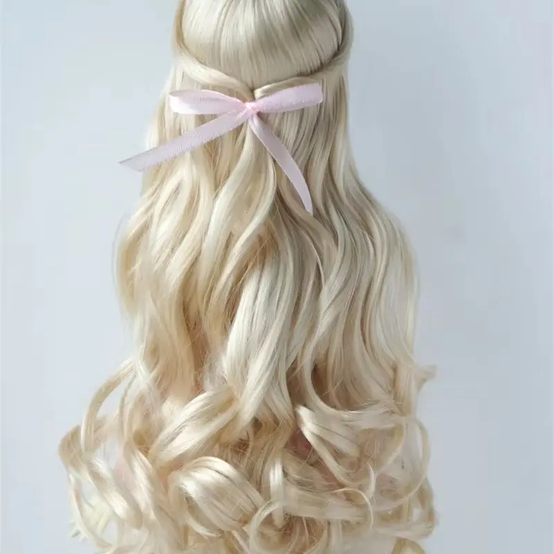 

JD714 Pretty Curly BJD Synthetic Mohiar Wig Suit For 1/8 1/6 1/4 1/3 Qbaby Blythe Soft Doll Hair Wholesale Cheap Accessories