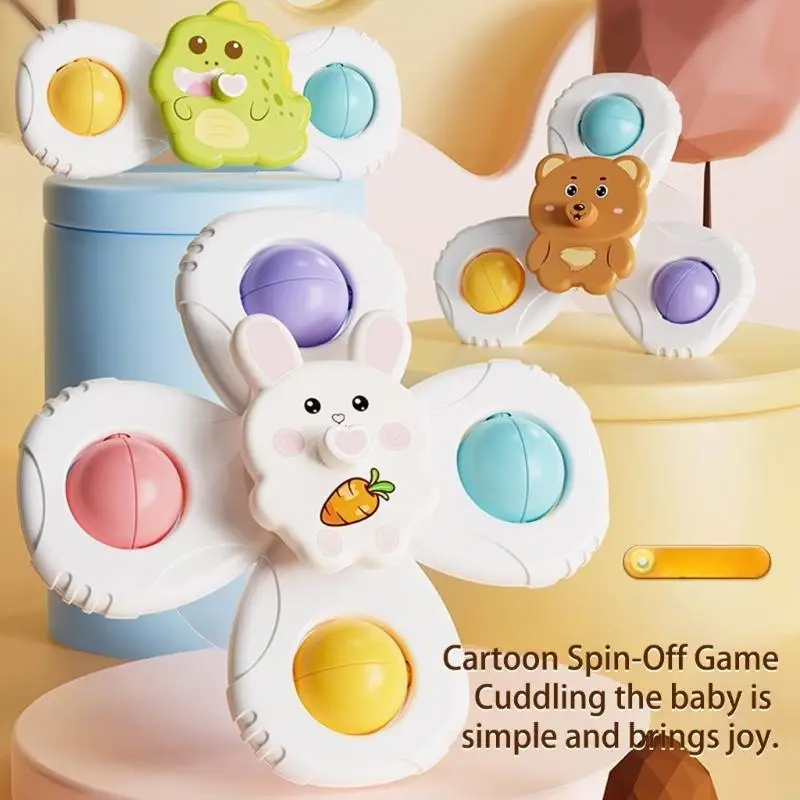 Jouet dentition en forme roue à ventouse pour bébé, 3 pièces, cadeau douche, Stimulation Cognitive, activité A2UB
