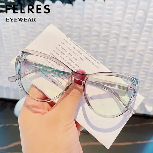 Imagen 2 del producto FELRES Retro ojo de gato Anti luz azul gafas de lectura mujeres gafas graduadas ópticas gafas para presbicia de un solo enfoque + 1,5 + 2,0