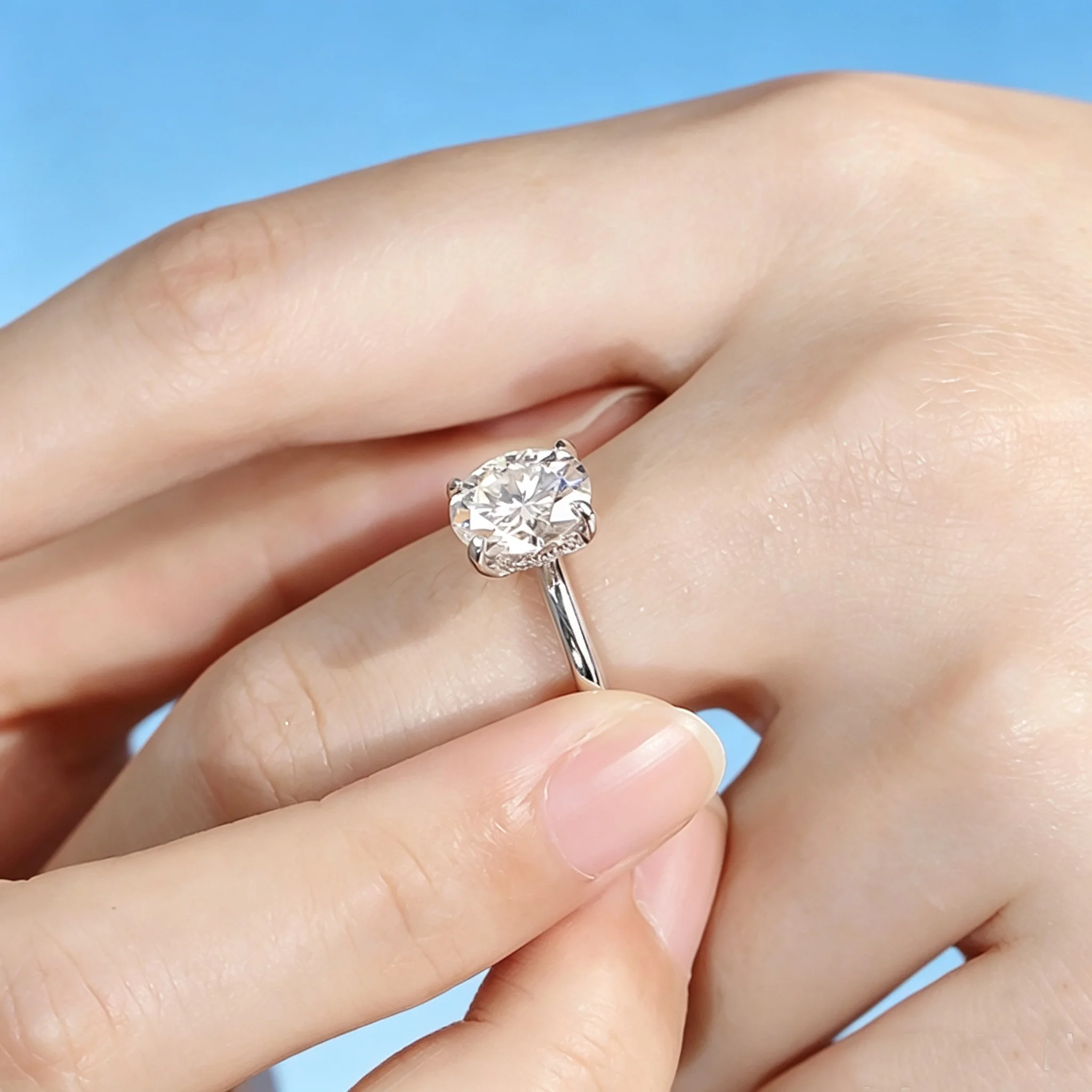 Gourch 1-3Ct Oval Cut Real Moissanite Solitaire Ring D Color VVS1 Lab Diamond Wedding Engagement Ring 925 Sterling Silver Band