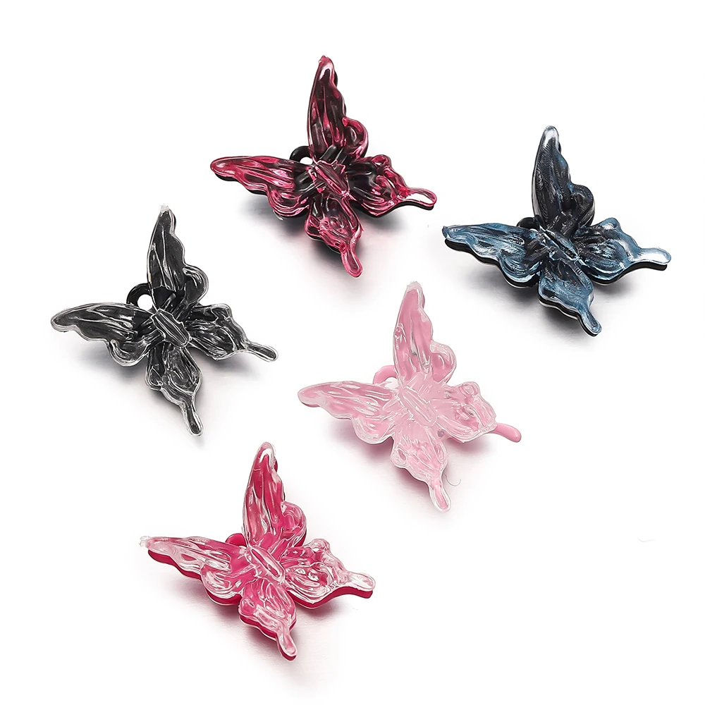 Breloques papillon en alliage métallique, 1 pièce/lot, animaux, papillons colorés pour bricolage, collier, Bracelet, fabrication de bijoux