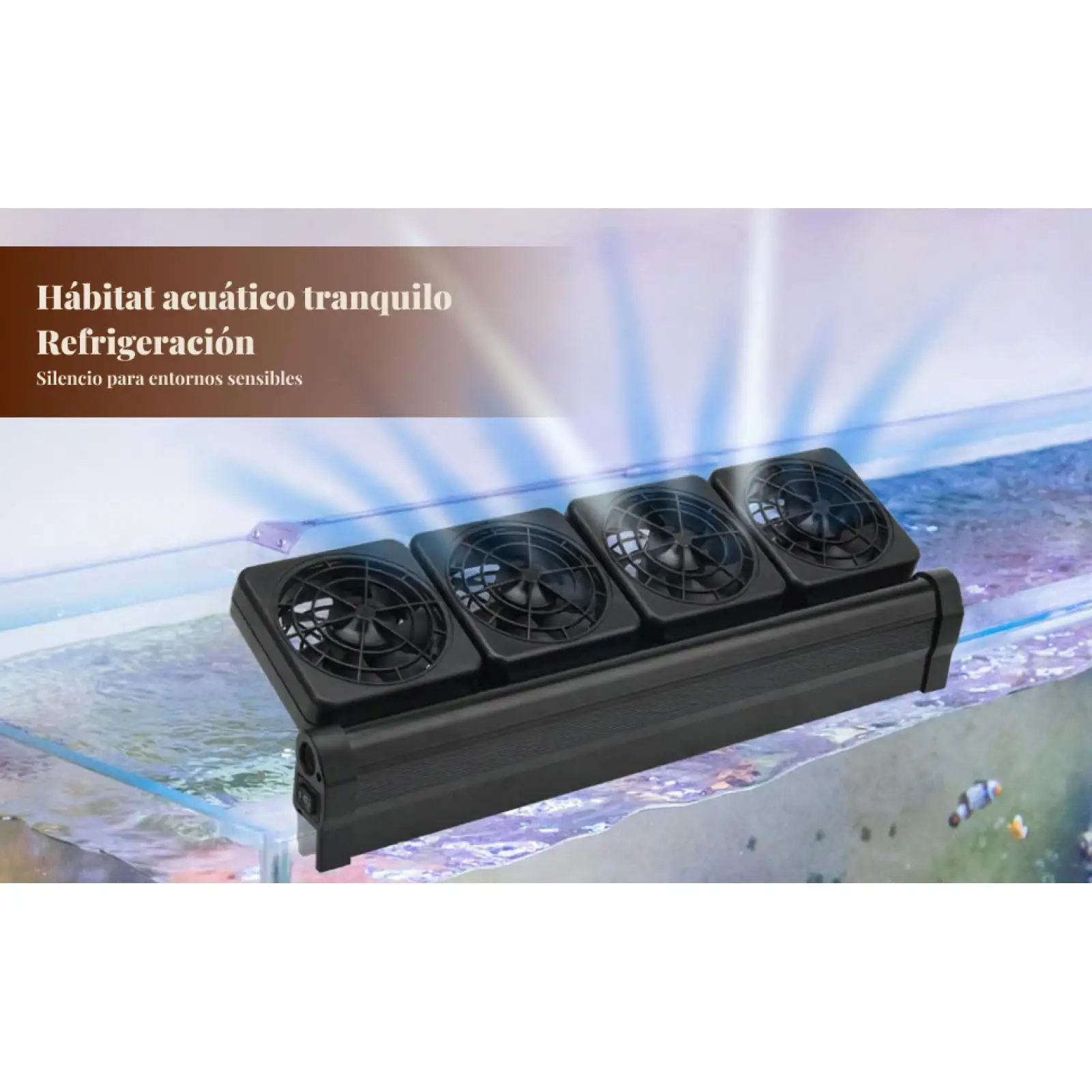 Fish Tank Fan Adjustable Wind Force Energy Saving Water Temperature Drop 2 to 4 Degrees for Reef and Planted Aquariums