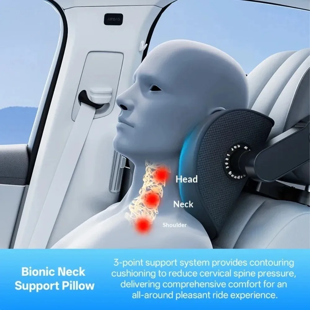 Car Headrest Floating Mechanical Ergonomic Neck Pillow Adjustable Seat Head Rest Support Comfort for Travel Camping Outdoor