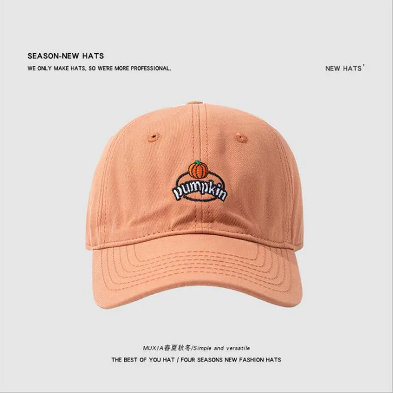 Women Men Couple Summer Cotton Baseball Cap Little pumpkin letters Embroidery Solid Color Harajuku Hip Hop Street Snapback Hat