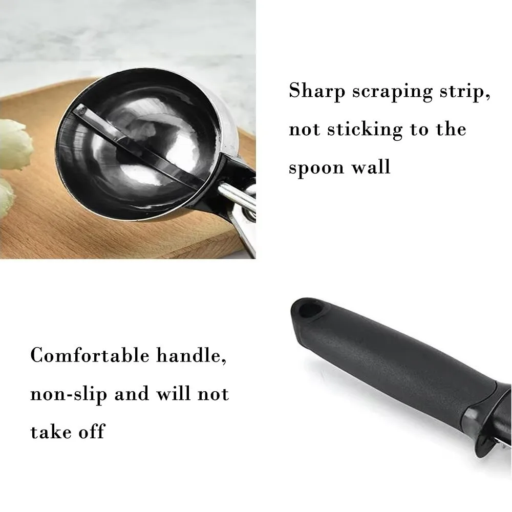 New Stainless Steel Ice Cream Scoop Multi-Function Rebound Snowball Maker Creative Fruit Scoop Gelatos