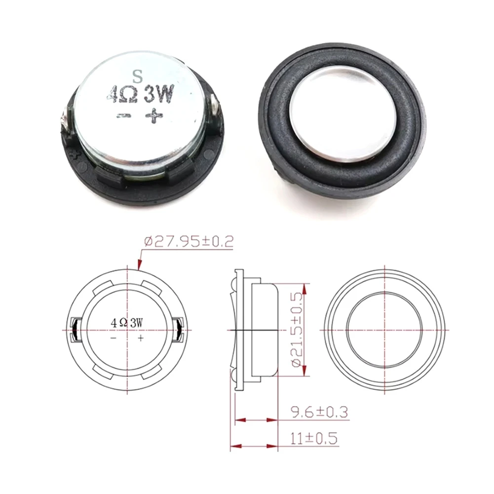 A64I 28MM Mini Sound Speaker Full Range Audio Speaker 4Ohm 3W Loudspeaker for DIY Home Theater