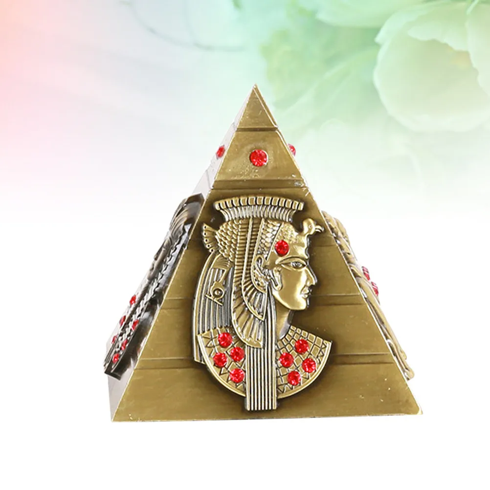 Bronze Egyptian Pyramid Statue Decorative Home Office Desktop Gift Souvenir Vintage Pyramid Sculpture Creative Art