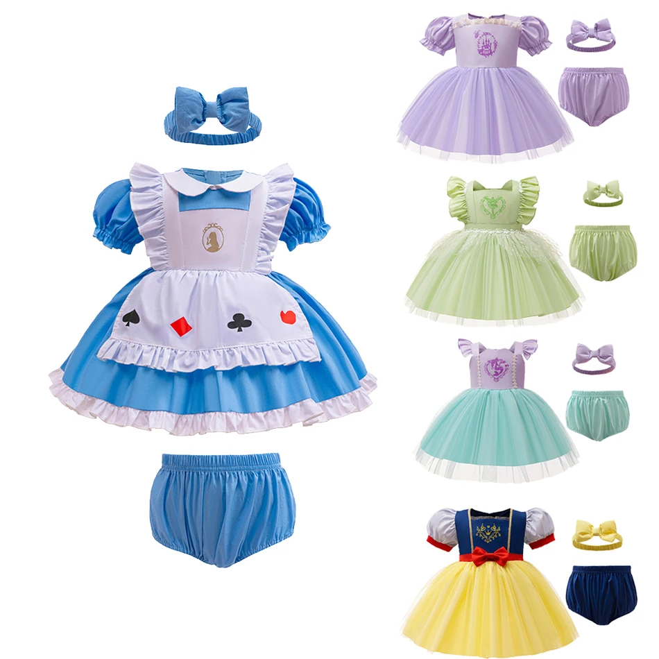 

New Baby Princess Dress Baby Fart Clothes Princess Separate Dress Hundred-day Banquet Fart Clothes Three Piece Set