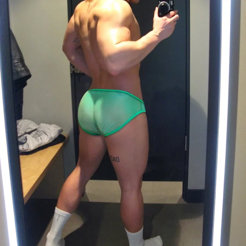 Slip da uomo Intimo Sexy Trasparente Quick Dry Bikini Mutande Traspirante Morbido Basso Wasit U Convesso Mutandine da uomo Sissy Cueca