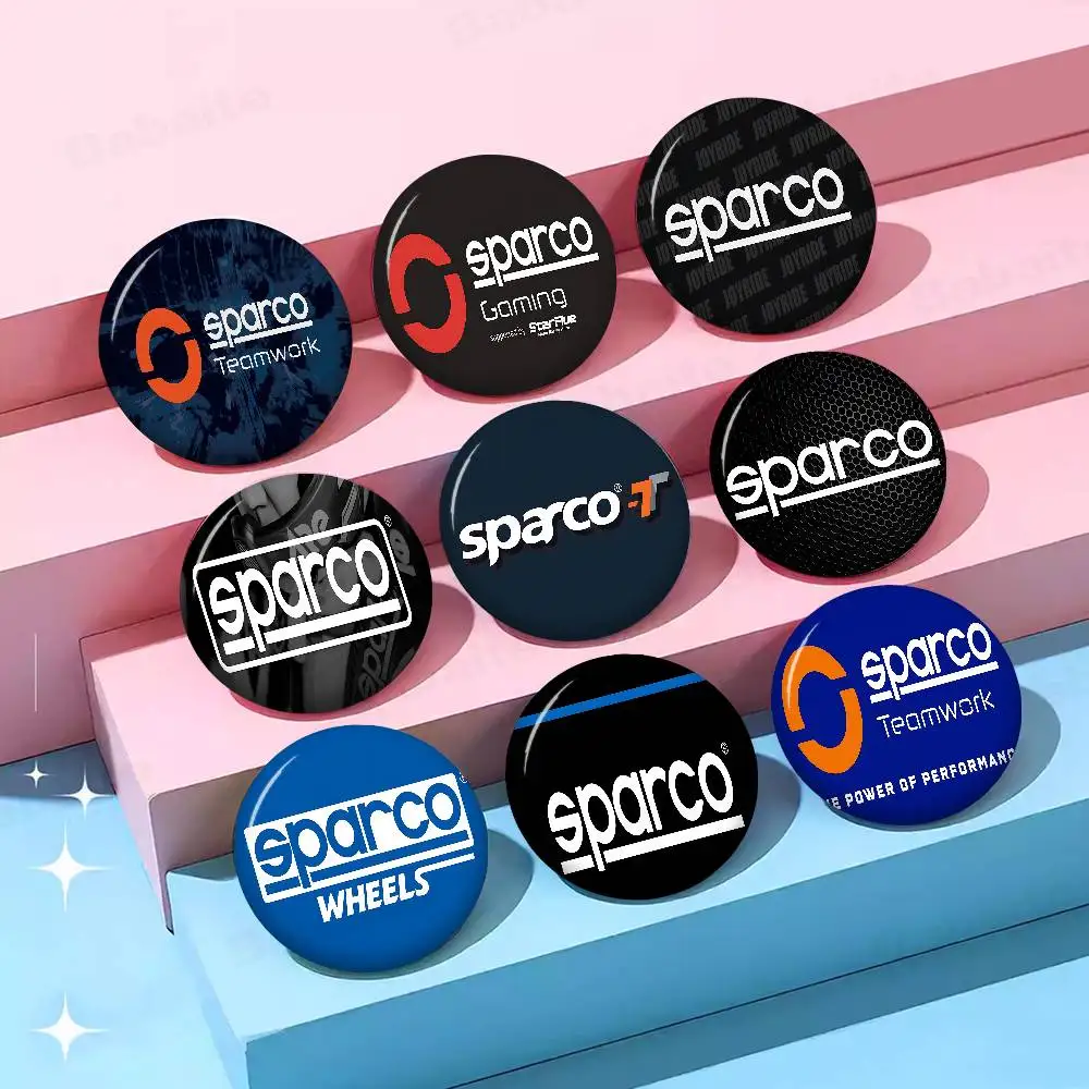 Sparcos logo Soft Button Pin Bright Printed Icon Gift For Friends Badge Collar Brooch Lapel Pin Metal