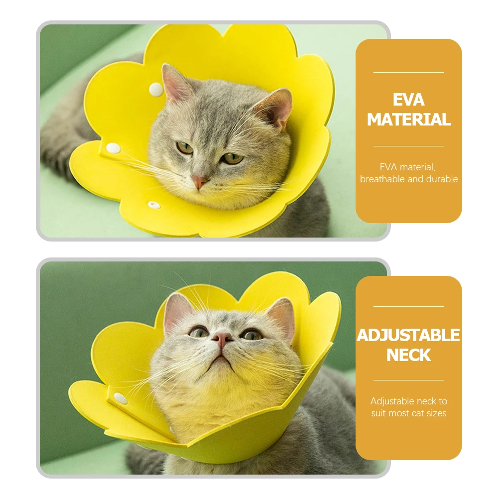 

2Pcs Soft EVA Cat Recovery Collar Breathable Protective Anti Licking Cone for Pets Prevent Scratching Wounds Dog Neck Decor Pet