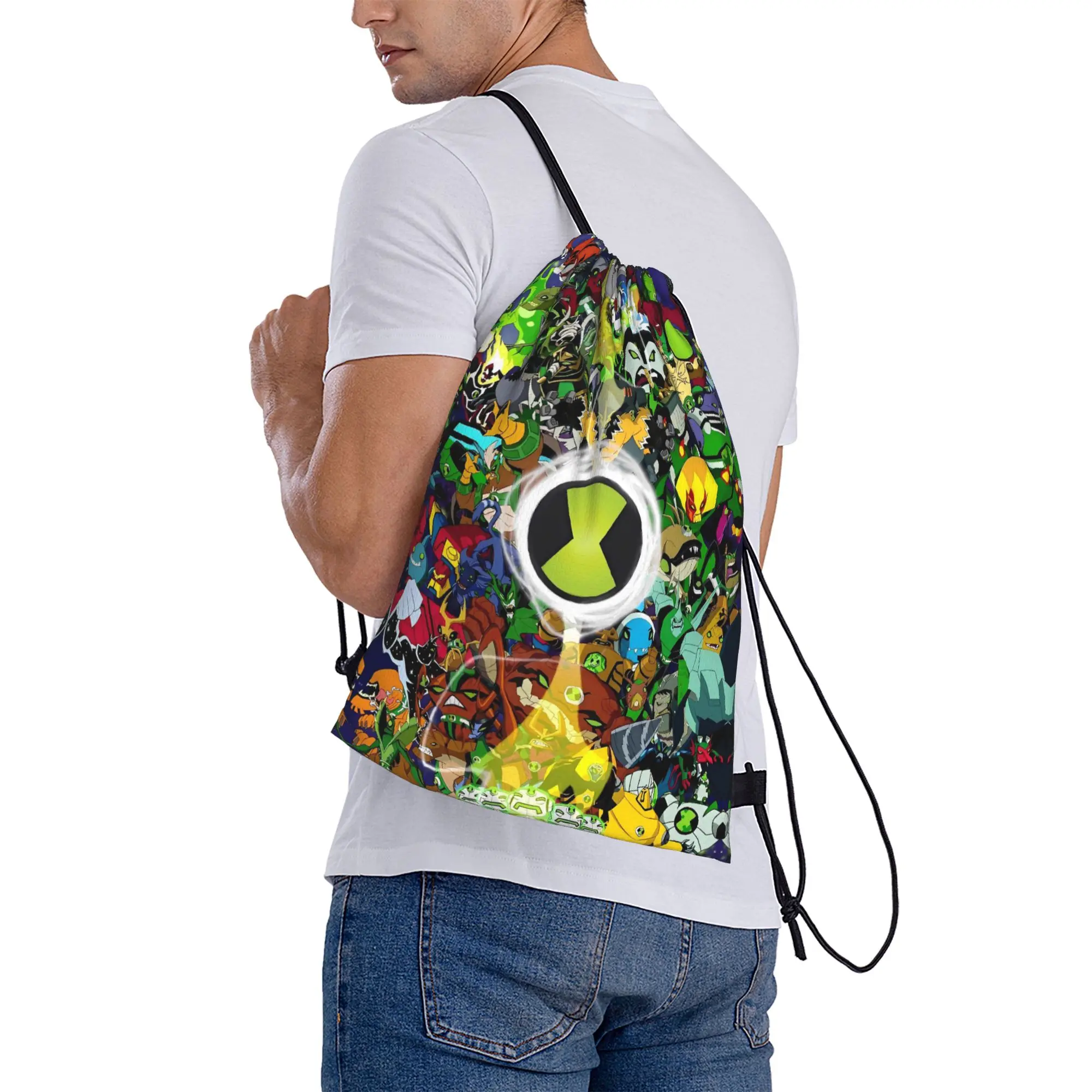 Рюкзаки Ben 10 (10)-bayingimg, водонепроницаемые, женские, спортивные, дорожные, дизайнерские, сумки-мешки на завязках