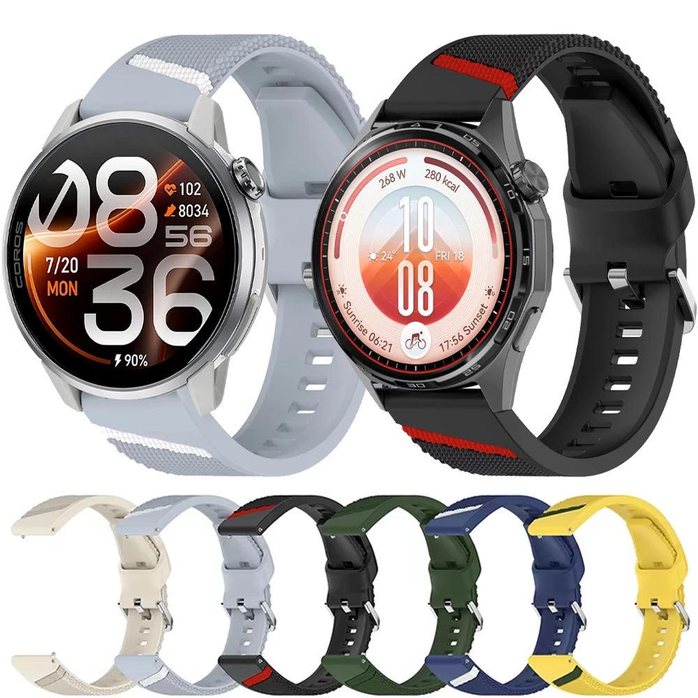 22mm Official Wave point Silicone Strap For Huawei Watch 6/GT7/GT7 Pro/GT6/GT5/GT4 46mm Bracelet wristband for COROS PACE 4 Pro