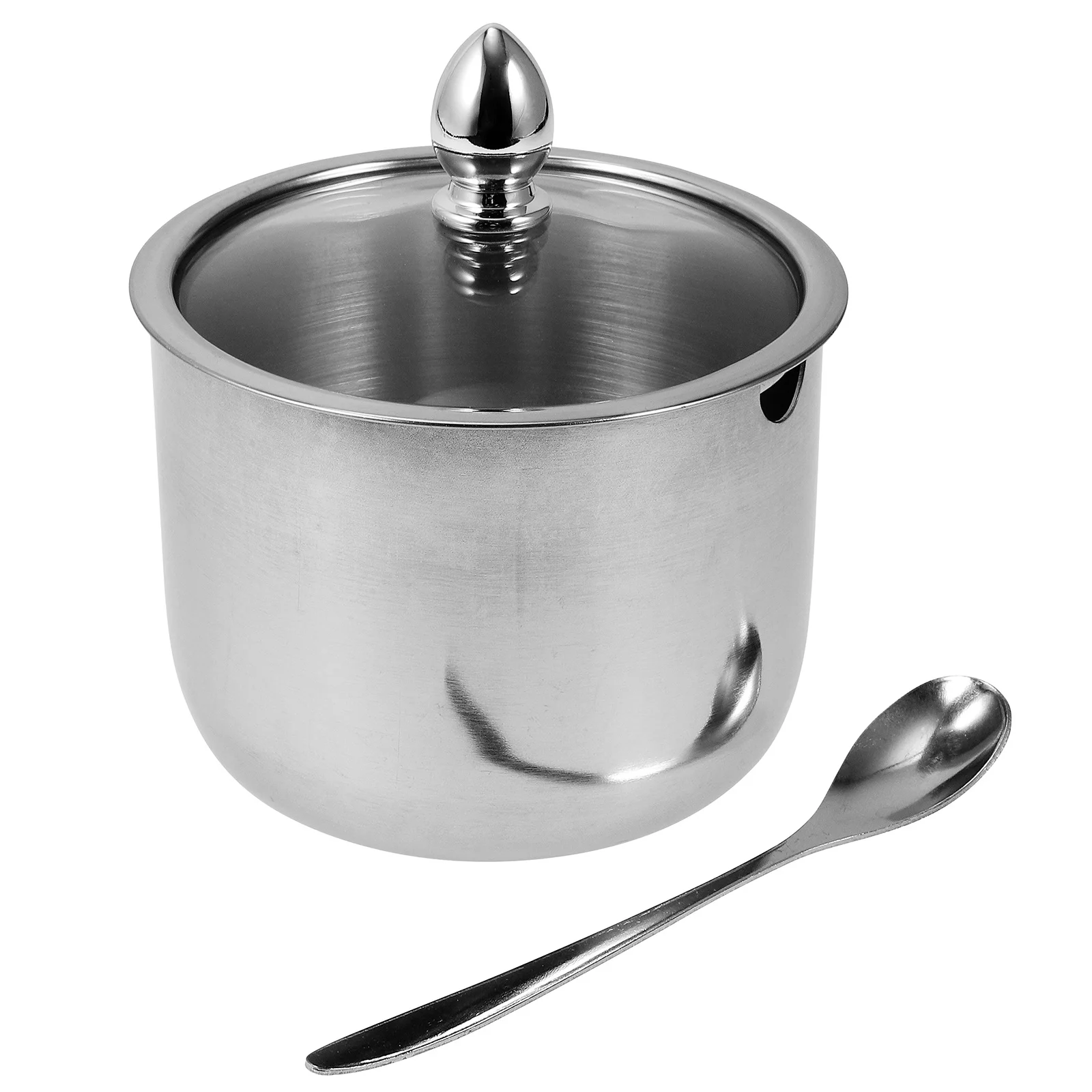 

1Pcs Spice Jar Stainless Steel Salt Container Transparent Glass Cover Practical Kitchen Storage Box for Seasoning Home