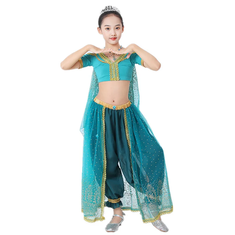 Children Festival Arabian Princess Costume Birthday Party Cosplay Kids Bollywood Clothes Princess Fancy Gilrs Pants Outfit