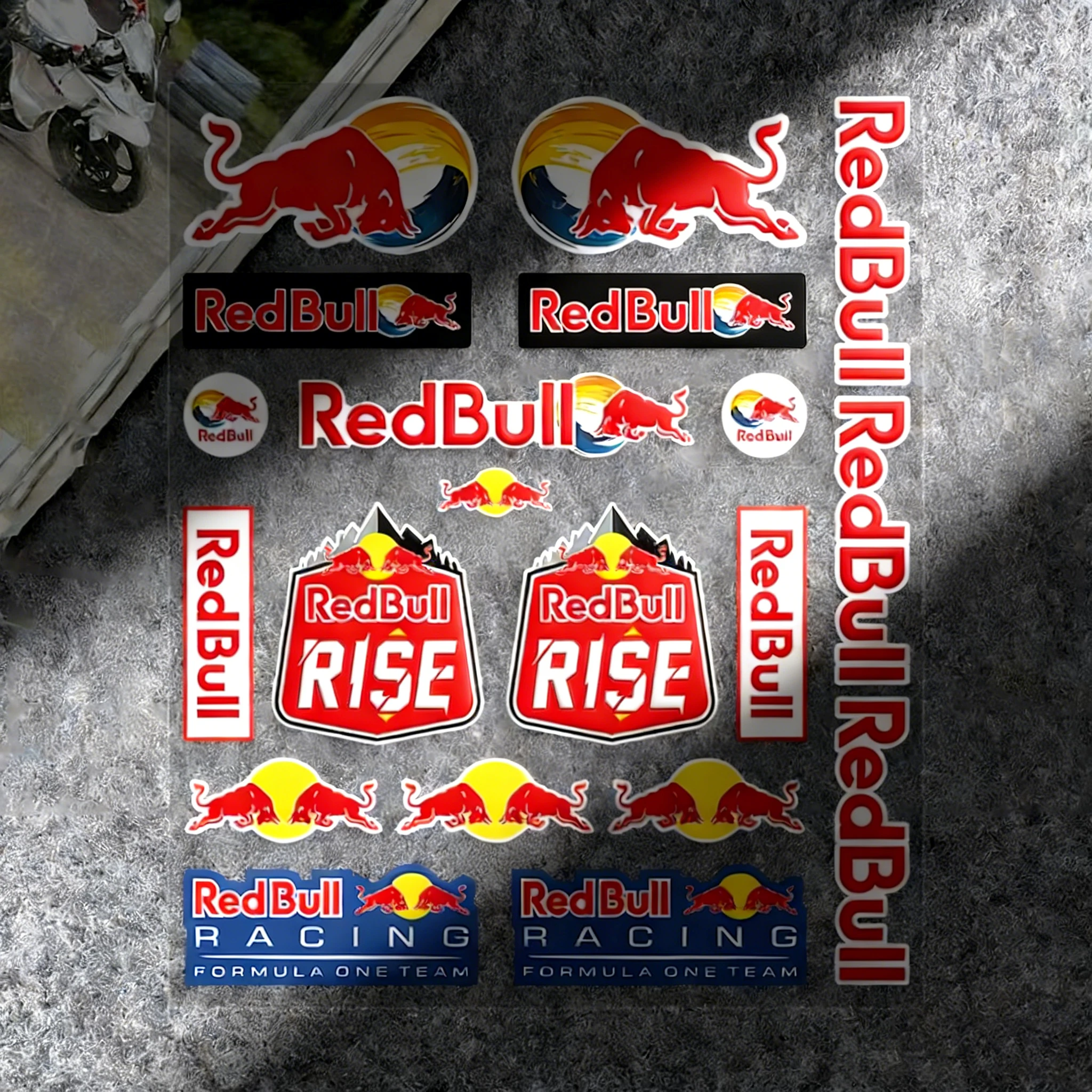 

Наклейка Red Bull Racing, наклейка на автомобиль F1, водонепроницаемый виниловый логотип, для шлема, ноутбука, автомобиля, мотоцикла