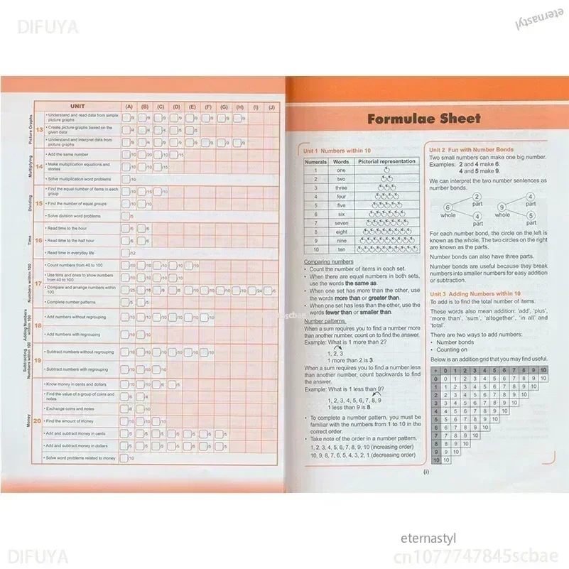 6 libri/set SAP Learning Mathematics Book Grado 1-6 I bambini imparano libri di matematica Singapore Scuola primaria Matematica Libri di testo